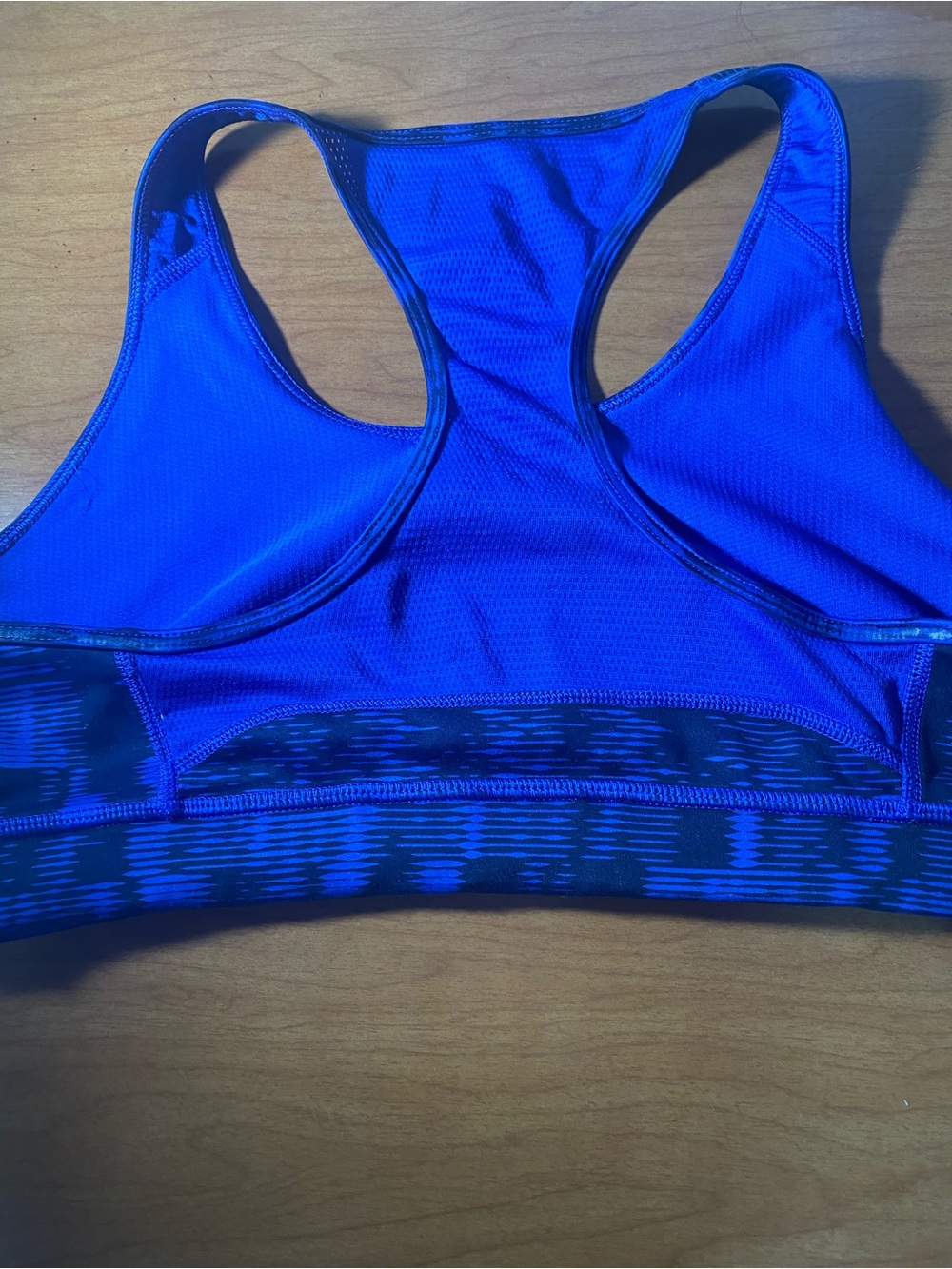 adidas Blue Patterned Racerback Sports Bra - Picture 3 of 3